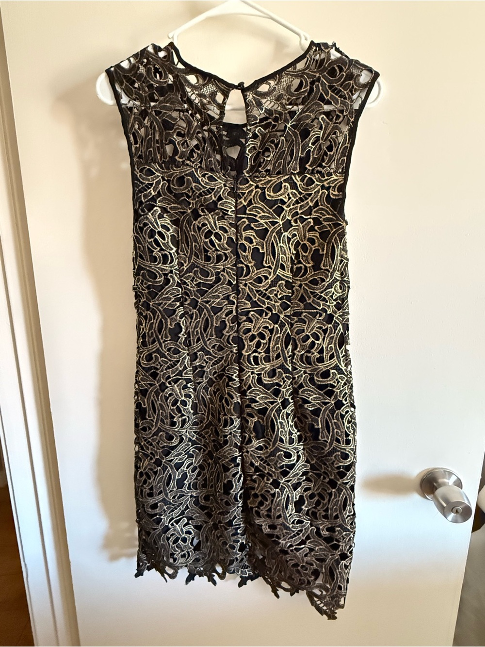 Gianni Bini Black and Gold Lace Sheath Dress - Picture 2 of 5